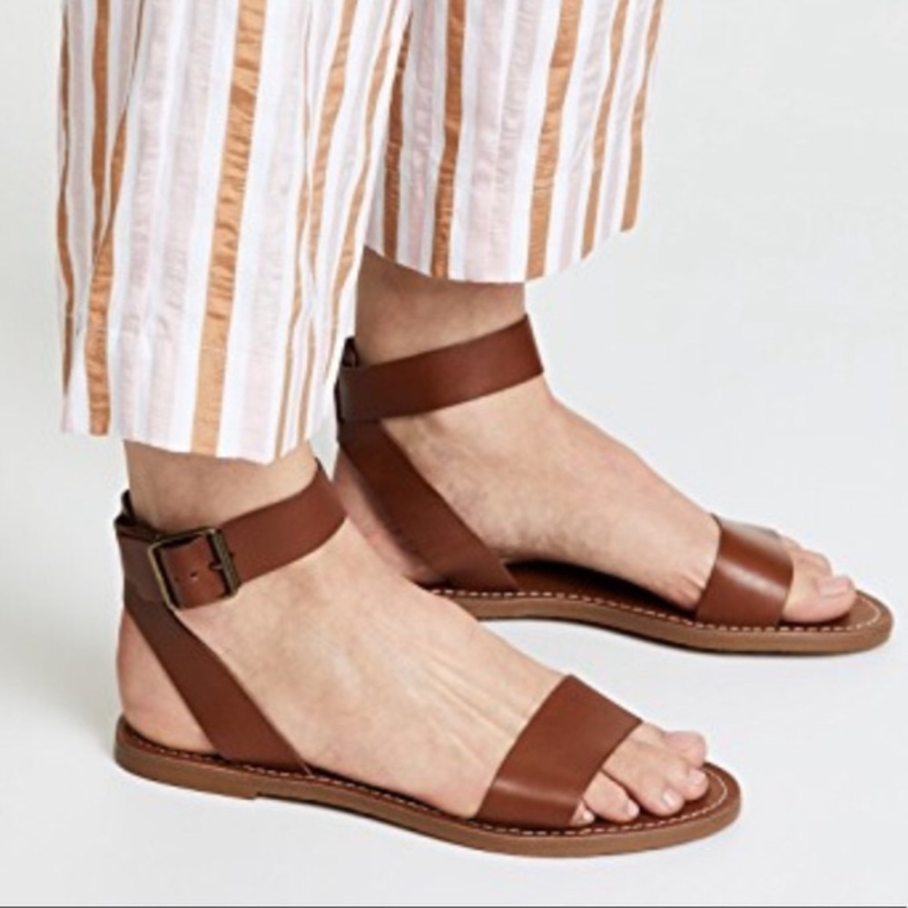 Madewell Brown Boardwalk Ankle Strap Sandals